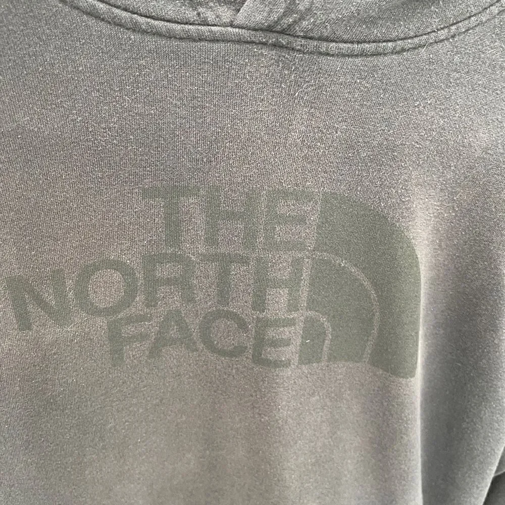 The North Face Black Cotton Blend Fleece Pullover Hoodie Jacket Size Medium
